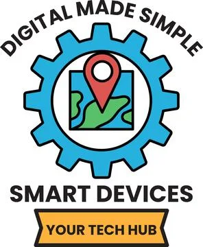 A digital made simple logo for smart devices Stock Illustration