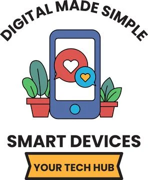 A digital made simple smart device logo Stock Illustration