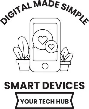 A digital made simple smart device logo Stock Illustration