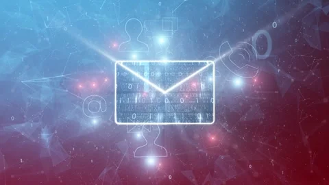Digital mail binary numbers motion animation background Stock Footage 334807492