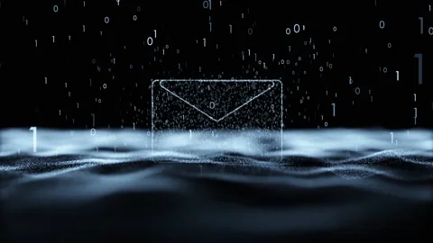 Digital mail icon with binary data motion Stock Footage 229538524