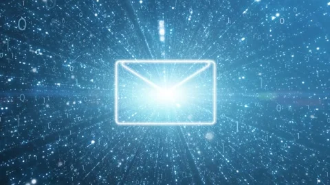 Digital mail icon binary data network animation Vídeo Stock 334082715
