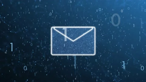 Digital mail icon with binary numbers animation Vidéo 228740865