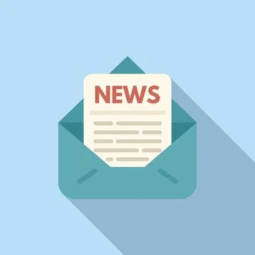 Digital mail news icon flat vector. Reading online Illustrazione stock