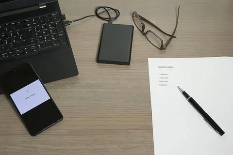 Digital Maintenance and Data Backup Concept 库存照片