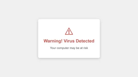 Digital Malware Notification: System Security Risk Warning Message Stock Footage 339156878