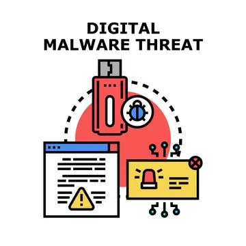 Digital malware threat representing computer virus attack Stockillustratie