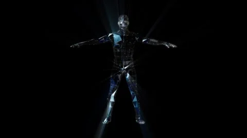 Digital man glow1 Stock Footage 340518880