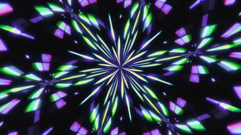 Digital mandala styled abstract background with glowing neon colorful energy Stock Footage 286215348