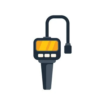 Digital manometer pressure gauge meter icon showing pressure using fluid disp Stock Illustration