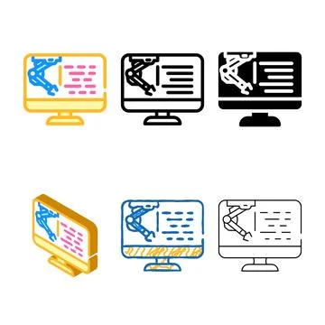 Digital manufacturing engineer color icon variety vector Stock Illustration