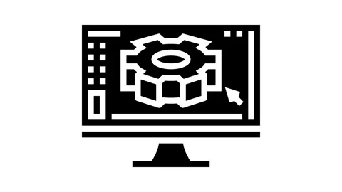 Digital manufacturing engineer glyph icon animation Stock Footage 326153657