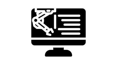Digital manufacturing engineer glyph icon animation Stock Footage 326744474