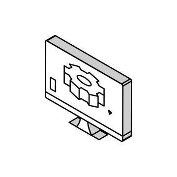 Digital manufacturing engineer isometric icon vector illustration Stock Illustration
