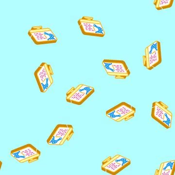 Digital manufacturing engineer isometric icon seamless pattern Stock Illustration