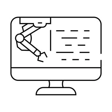 Digital manufacturing engineer line icon vector illustration Stock Illustration