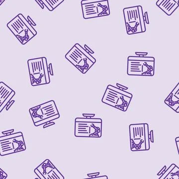 Digital manufacturing engineer line vector seamless pattern Illustrazione stock