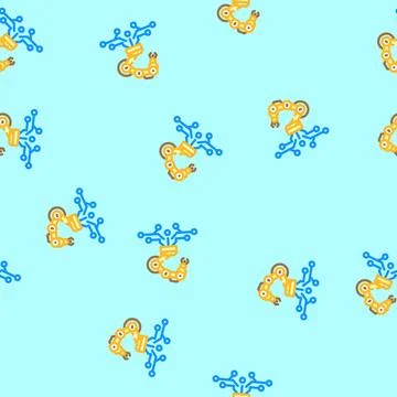 Digital manufacturing industry 5 vector seamless pattern Illustrazione stock