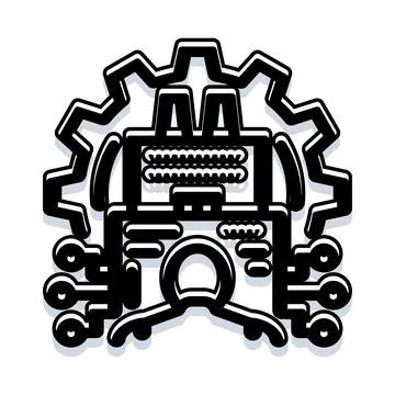 Digital manufacturing technology with circuit board gear icon Stock Illustration