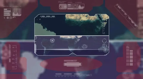 Digital Map Analysis - Code mapping - red 01 Stock Footage 61526612