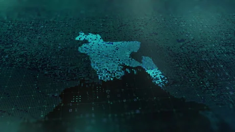 Digital-Map-of-Bangladesh Stock Footage 326954864