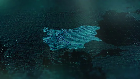 Digital-Map-of-Bulgaria 動画素材 326956492