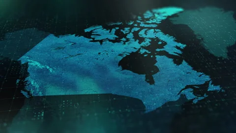 Digital-Map-of-Canada Stock Footage 326956640