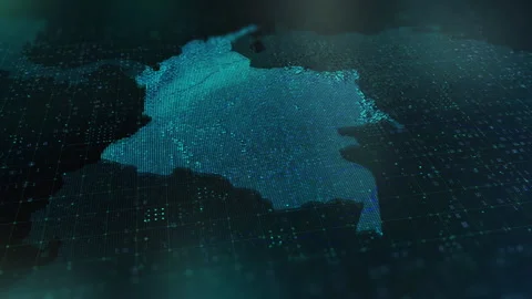 Digital-Map-of-Colombia Stock Footage 326959374