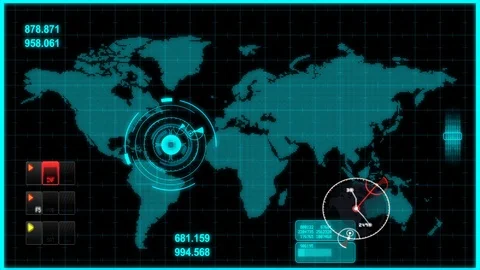 Digital map Stock Footage 126088892