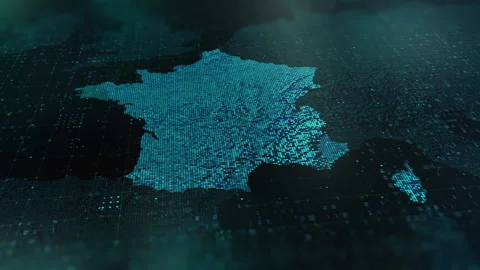 Digital-Map-of-France Stock Footage 326963144