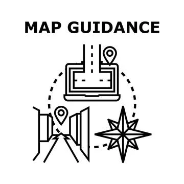 Digital map guidance and navigation concept Stock Illustration