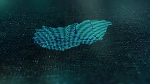 Digital-Map-of-Hungary Stock Footage 326965568