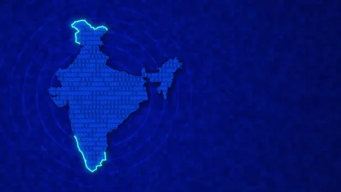 Digital Map of India with Binary Code Stock Footage 316685919