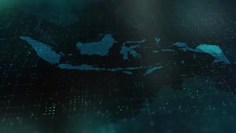 Digital-Map-of-Indonesia Stock Footage 326965621