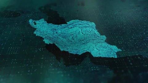 Digital-Map-of-Iran Video stock 326965649