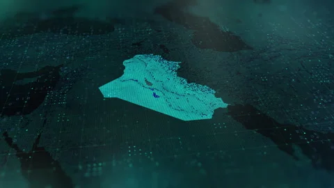 Digital-Map-of-Iraq Stock-Footage 326972838
