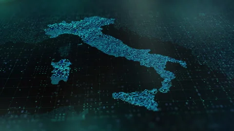 Digital-Map-of-Italy Stock Footage 326972887