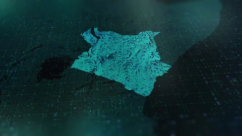 Digital-Map-of-Kenya Stock-Footage 326968808