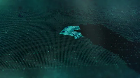 Digital-Map-of-Kuwait Stock Footage 326968809