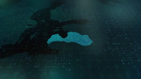 Digital-Map-of-Latvia Stock Footage 326968830