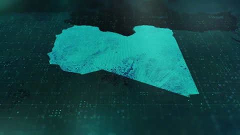 Digital-Map-of-Libya Stock-Footage 326969201