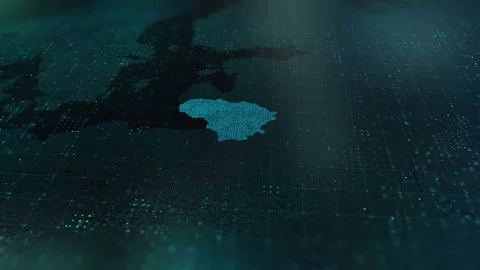 Digital-Map-of-Lithuania Stock-Footage 326969209
