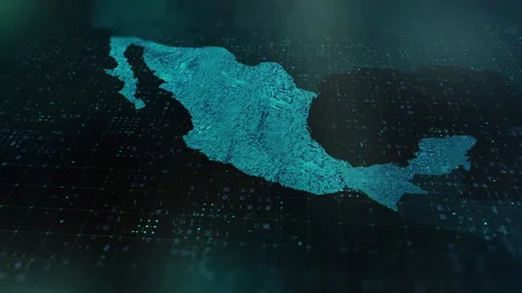 Digital-Map-of-Mexico Stock Footage 326969256