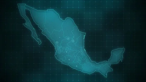 Digital map of Mexico. Map of Mexico. México mapa. Mapa de México. México. Stock-Footage 111961903