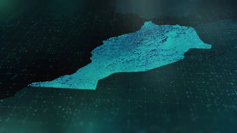 Digital-Map-of-Morocco 動画素材 326969423