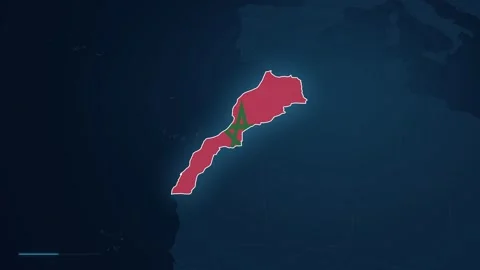 Digital Map Of Morocco Stock Footage 343982255
