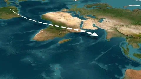 Digital map navigation interface featuring directional arrow key Stock Footage 339361661
