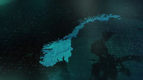 Digital-Map-of-Norway Stock Footage 326972956