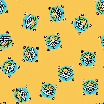 Digital map overlay augmented reality vector seamless pattern Stock Illustration