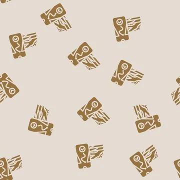 Digital map overlay augmented reality glyph vector seamless pattern Stock Illustration